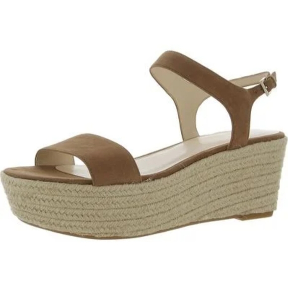 NINE WEST NILLA BROWN  ESPADRILLE SANDALS SIZE 8.5 BOX INCLUDED - Picture 1 of 8